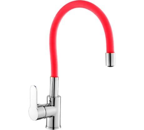 Смеситель для кухни MATRIX Елочка 40 мм, красный, силиконовый излив 4008 SMF-398001/RD