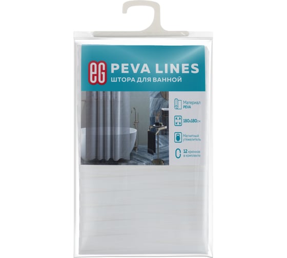 Штора для ванной EG ЕГ PEVA Lines 553