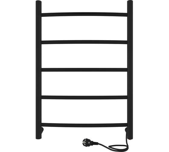 Полотенцесушитель INDIGO Arc electro 60/40 (скр.монтаж, унив.подкл.R/L, черный муар) LCAE60-40BRR