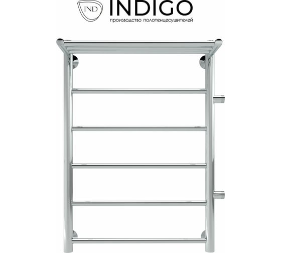 Полотенцесушитель INDIGO Line с полкой 1" - 3/4 - 1/2, 80/50, м/о 50 см, боковое подключение справа LLSHSW80-50R-б/п-50