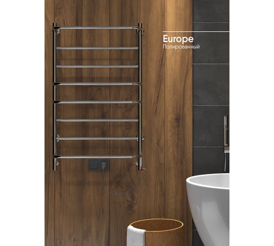 Полотенцесушитель INDIGO Europe electro 80/50 (скр.монтаж, унив.подкл.R/L, полиров.) LEE80-50R