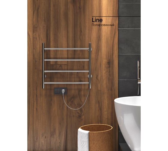 Полотенцесушитель INDIGO Line electro 50/40, (скр.монтаж, унив.подкл.R/L, полиров.) LСLE50-40R