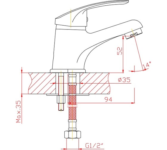 Смеситель для раковины Orange Gabi хром M81-021cr