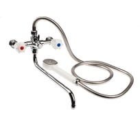 Смеситель для ванны Сантаком ЗП мет.шланг, белый, мах., резиновая кран-букса 276000с