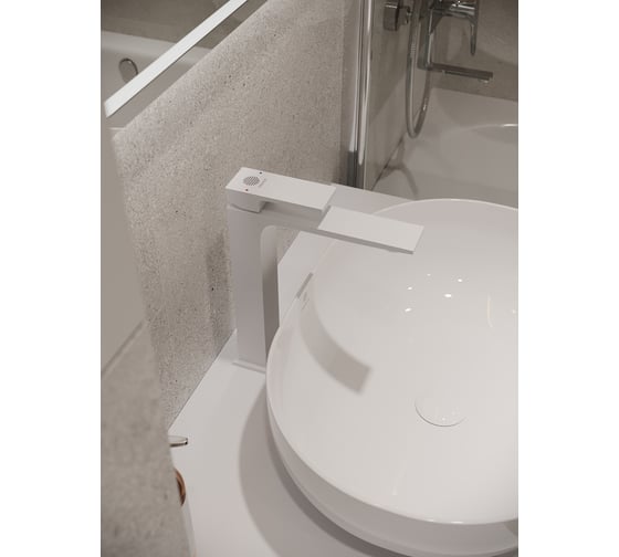 Смеситель для раковины ORANGE Lutz белый M04-121w