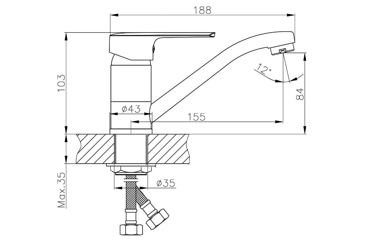 Смеситель для кухни orange steel хром m99 008cr