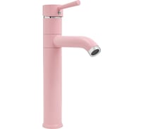 Смеситель для умывальника с высоким корпусом Славен одноручный, розовый СЛ-ОД-Д80