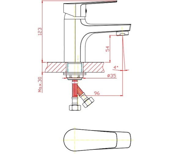 Cмеситель для раковины Orange Loop M26-021ab античная бронза