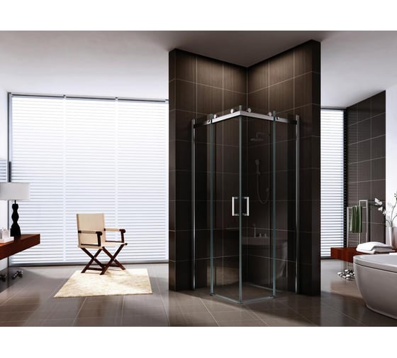 Душевой уголок BERGES GELIOS 800x800x1950, прозрачное стекло, 8 мм, профиль хром 061026