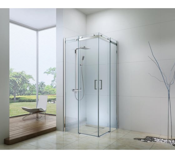 Душевой уголок BERGES GELIOS 800x800x1950, прозрачное стекло, 8 мм, профиль хром 061026
