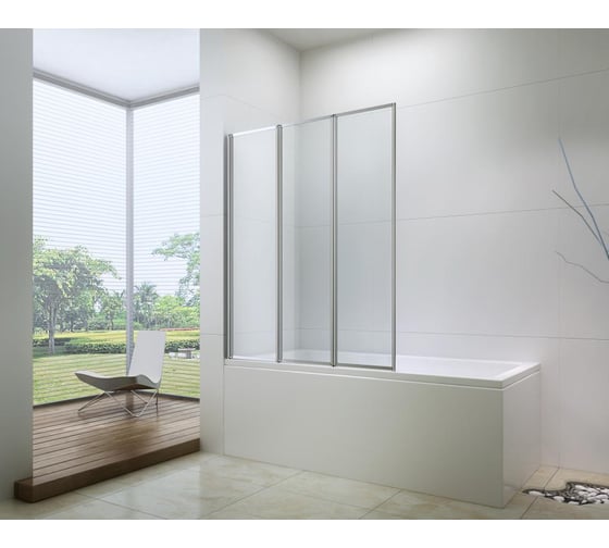 Душевая шторка BERGES СITY 800x1400, прозрачное стекло, 5 мм, профиль хром 062009