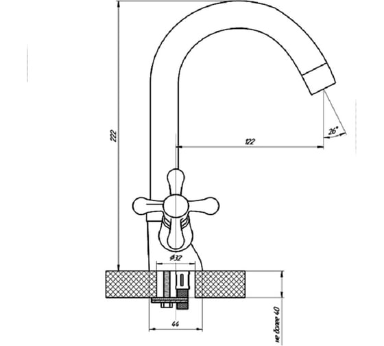 Смеситель для умывальника stOMEGA Omega крест, 1/2", керамика H1119