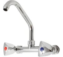 Настенный смеситель Сантаком верхний излив, маховик Люсия 100008с