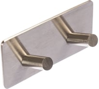 Двойной самоклеящийся крючок RIDDER 90х45х32 нержавеющая сталь матовый 131040100