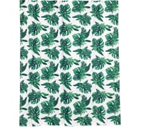 Занавеска WESS Manu для ванной комнаты тканевая, цвет зеленый белый T628-5