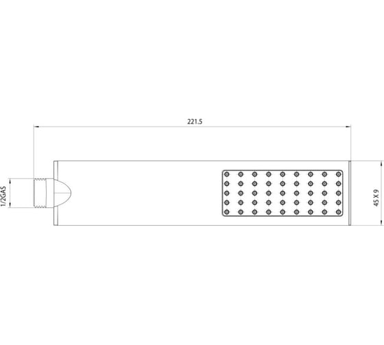 Душевая лейка Bossini Flat One 221x45x9 мм, цвет хром B00270.030