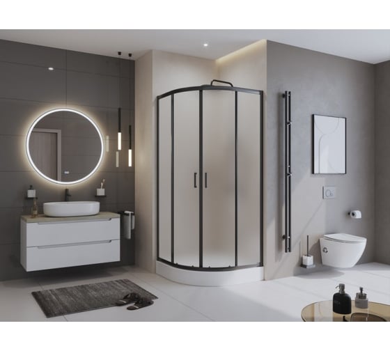 Душевой уголок BelBagno UNO-195-R-2-90-P-NERO