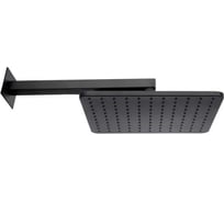 Верхний душ Bossini MatBlack 280x280 мм с держателем 350 мм, цвет чёрный матовый H69598H.073