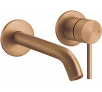 Смеситель для раковины Gessi Flessa встраиваемый, однорычажный, длинный излив, без донного клапана, внешняя часть, цвет Warm Bronze Brushed PVD 54086.726