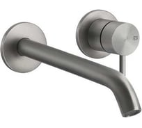 Смеситель для раковины Gessi Flessa встраиваемый, однорычажный, длинный излив, без донного клапана, внешняя часть, цвет Steel Brushed 54086.239