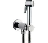 Гигиенический душ Bossini смеситель прогрессивный с лейкой из ABS Paloma Flat, шланг латунный двойного фальцевания 1250 мм, цвет хром E37011.030