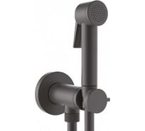 Гигиенический душ Bossini смеситель прогрессивный с лейкой из ABS клапаном подачи ABS Paloma Flat, шланг Lux 1250 мм, цвет черный матовый E37015.073