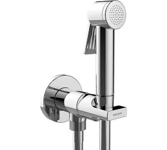 Гигиенический комплект Bossini Mono Paloma Apice Mixer Set смеситель монокомандный, душ с кнопкой подачи воды, шланг 1250 мм, хром E34002.030