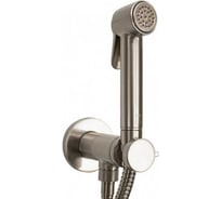 Гигиенический комплект Bossini Paloma brass смеситель прогрессивный, лейка, шланг 1250 мм, держатель с шланговым подключением, цвет никель шлифованный E37005.094