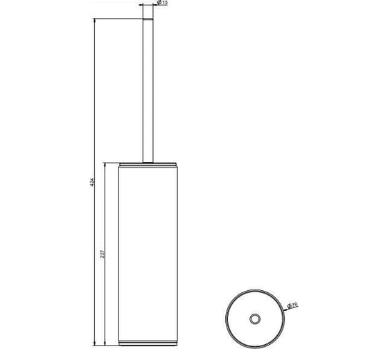Ершик напольный Gessi 316 Accessories колба белая, цвет Steel Brushed 54743.239