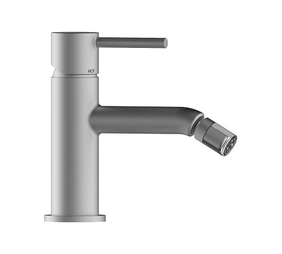 Смеситель для биде Bossini Teo донный клапан Click-Clack, цвет Brushed Nickel Z00702.094
