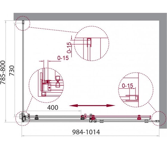 Душевой уголок BelBagno ACQUA-AH-1-100/80-C-Cr