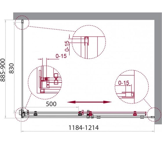 Душевой уголок BelBagno ACQUA-AH-1-120/90-C-Cr