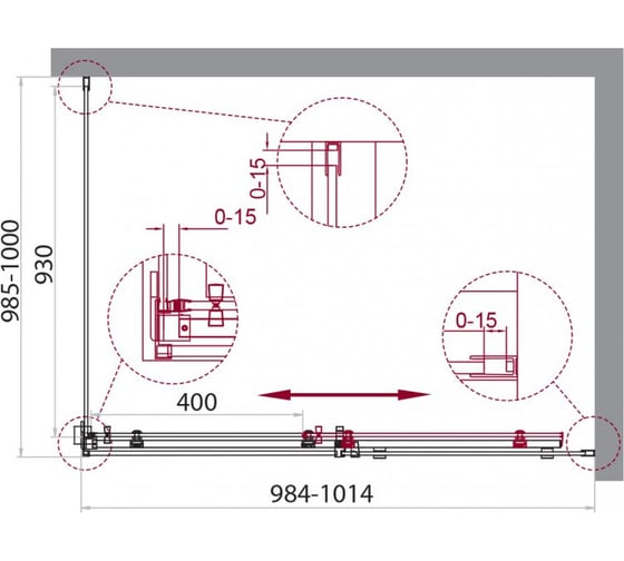 Душевой уголок BelBagno ACQUA-A-1-100-C-Cr