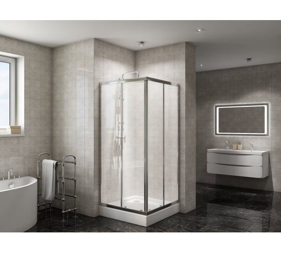 Душевой уголок BelBagno DUE-A-2-80-C-Cr 1
