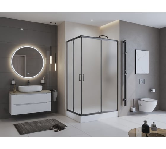 Душевой уголок BelBagno UNO-195-AH-2-120/90-P-NERO 1