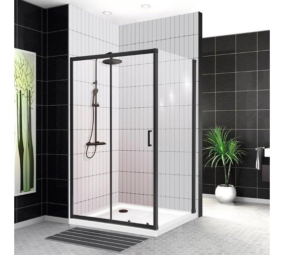 Душевой уголок BelBagno UNO-195-AH-1-120/80-C-NERO