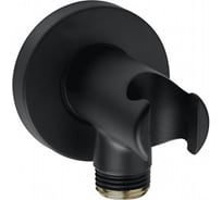 Держатель с шланговым подсоединением Bossini круглая розетка, цвет черный матовый C12000.073