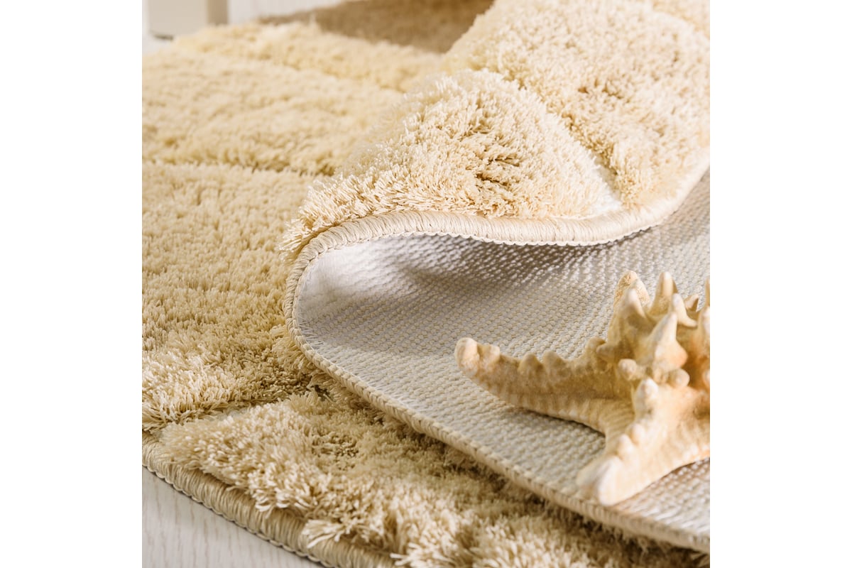 Мягкий коврик для ванной комнаты Moroshka Mare 80х80 см, цвет бежевый ...