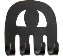 Планка Moroshka irony с 4 крючками, 12х2,5х11,6 см, цвет черный xx010-29