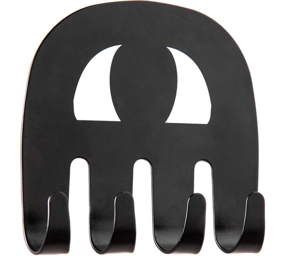 Планка Moroshka irony с 4 крючками, 12х2,5х11,6 см, цвет черный xx010-29