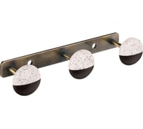 Планка Moroshka naturel с 3 крючками, 15х3,5х4 см, цвет бежевый, коричневый xx007-24