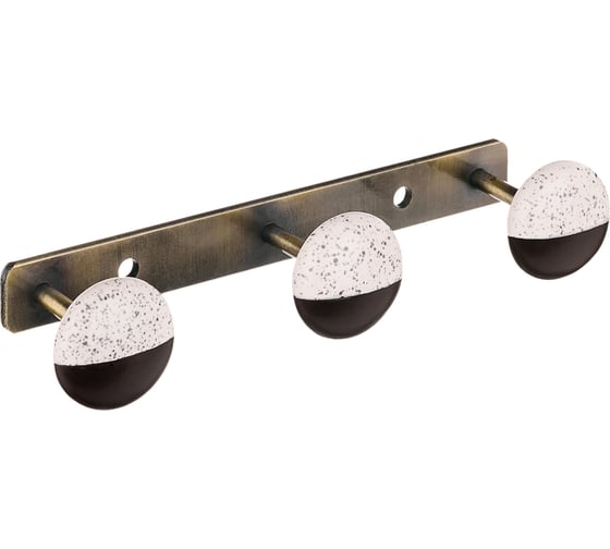 Планка Moroshka naturel с 3 крючками, 15х3,5х4 см, цвет бежевый, коричневый xx007-24