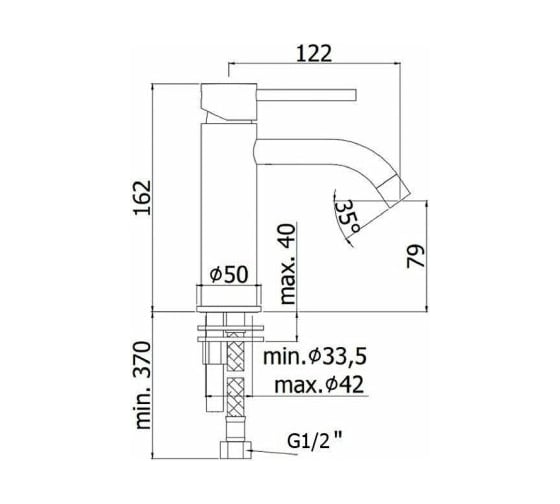 Смеситель для раковины без донного клапана Paffoni Light хром LIG071CR 00216473