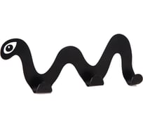 Планка Moroshka irony с 3 крючками, 27х3х12,5 см, цвет черный xx010-30