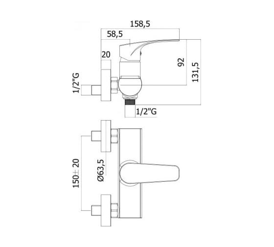 Смеситель для душа Paffoni Lime без душевого набора, хром LM168CR 00246479