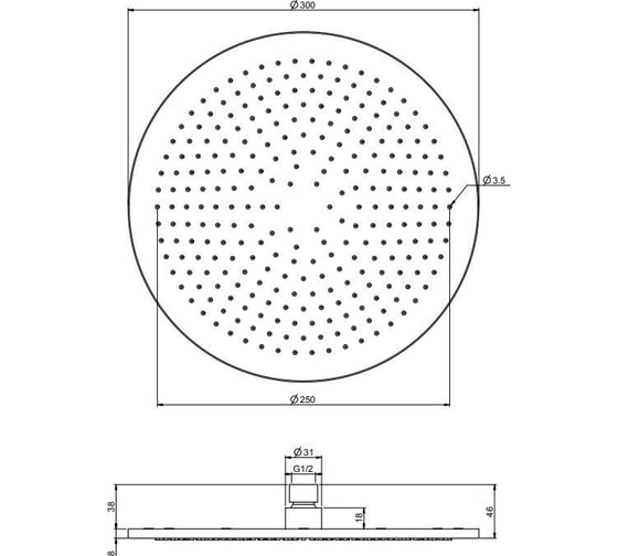 Душ из нержавеющей стали Fima Carlo Frattini Spillo Steel Ø 300 мм, цвет Inox F2948/2INOX