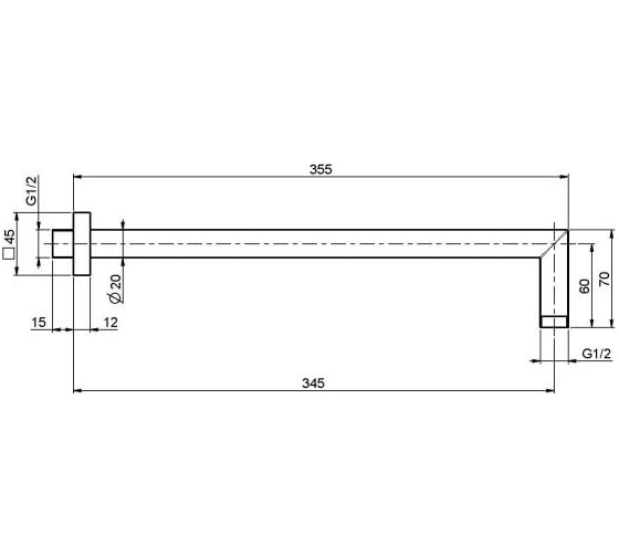 Держатель для верхнего душа Fima Carlo Frattini Wellness 350 мм - 1/2”, хром F2538CR