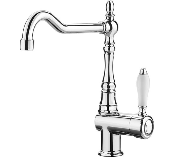 Смеситель на кухни Fima Carlo Frattini Kitchen на 1 отверстие, с вращающимся изливом, керамической ручкой, цвет хром F5417NCR 1