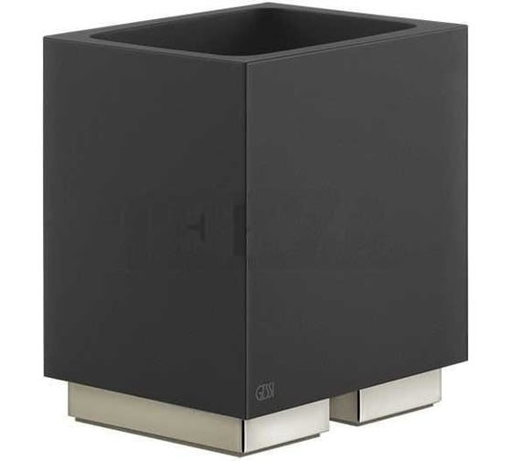 Стакан настольный Gessi Rettangolo/Eleganza чёрный композитный материал, цвет Finox Brushed Nickel 20832.149 1