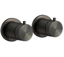 Термостат встраиваемый Gessi Shower316 с переключателем на 2 выхода, внешняя часть, цвет Black Metal Brushed PVD 54234.707